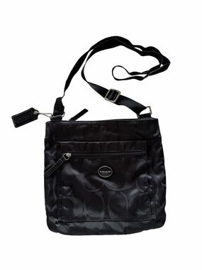 Vintage Coach Signature Nylon Black Crossbody Bag